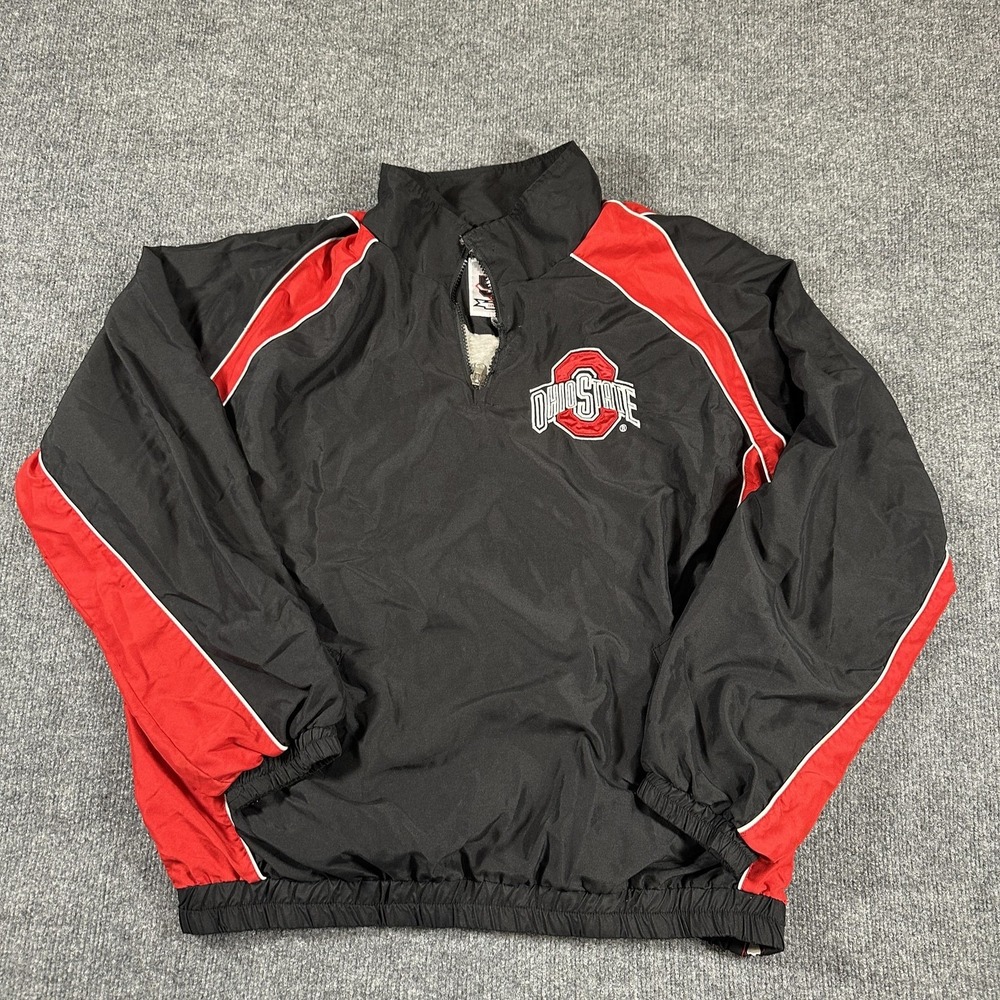 Ohio State Buckeyes Jacket Mens XL Black Red NCAA Football 58 Sports Pullover